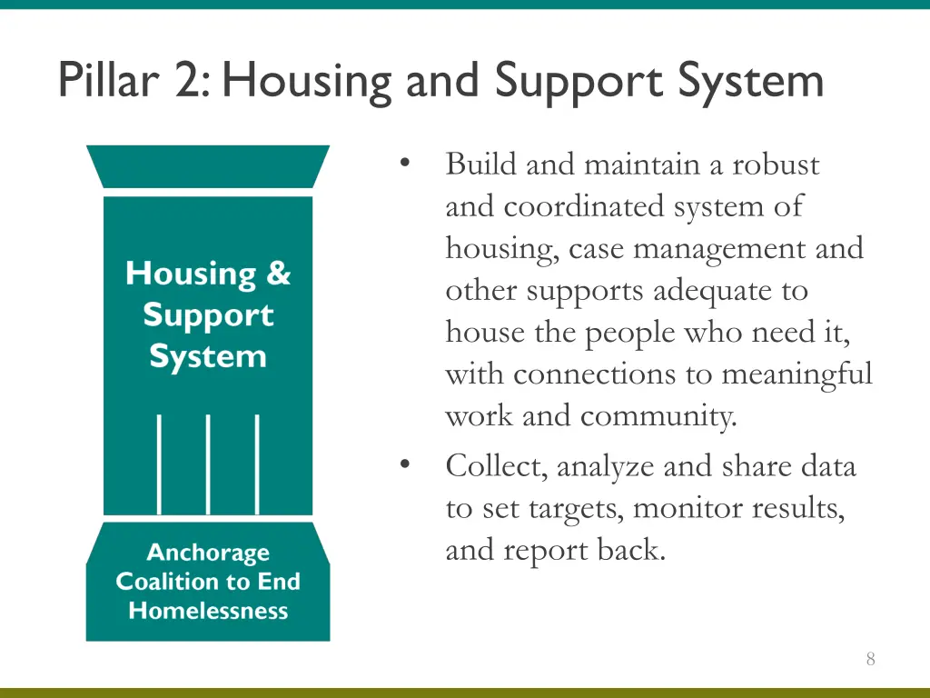 pillar 2 housing and support system