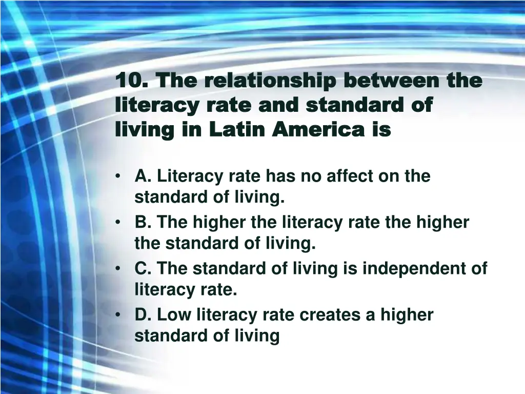 10 the relationship between