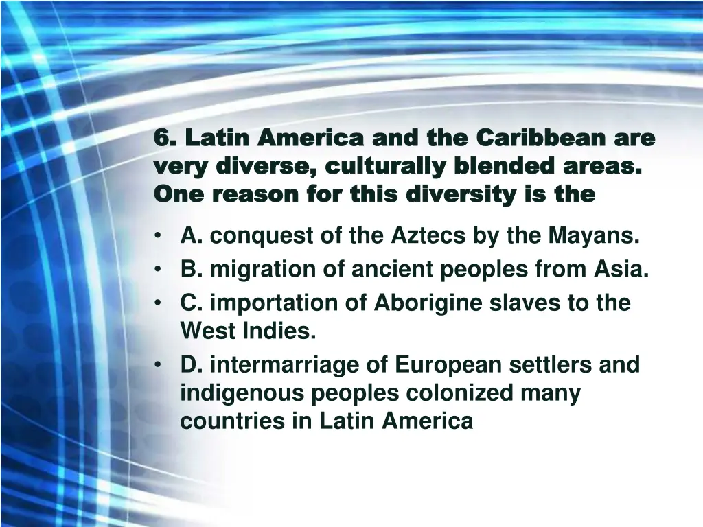 6 latin america and the caribbean are 6 latin