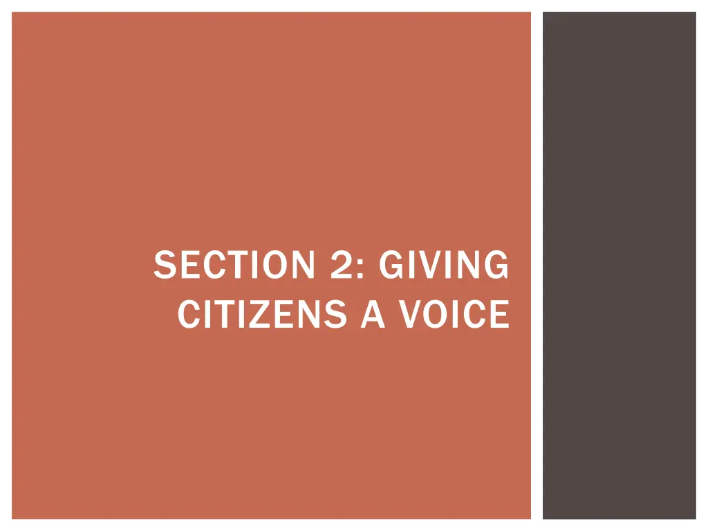 section 2 giving citizens a voice
