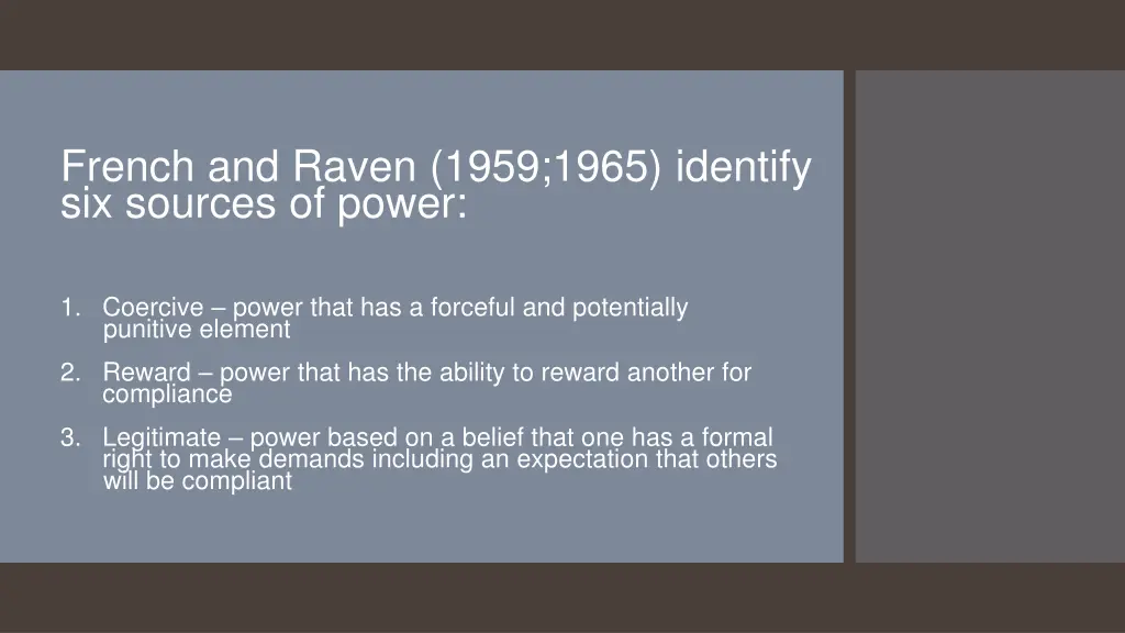 french and raven 1959 1965 identify six sources