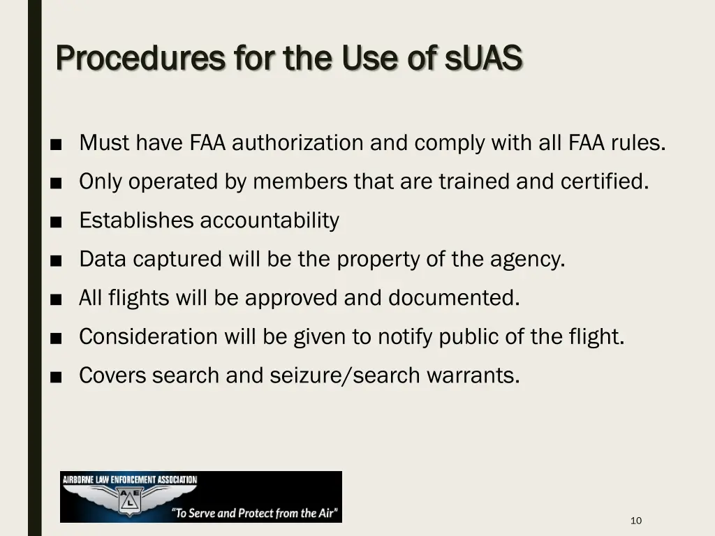 procedures for the use of suas procedures