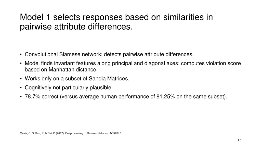 model 1 selects responses based on similarities
