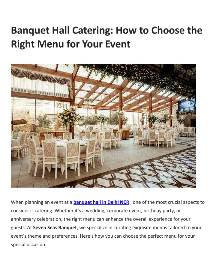 banquet hall catering how to choose the right