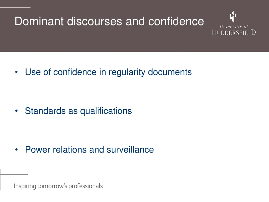 dominant discourses and confidence