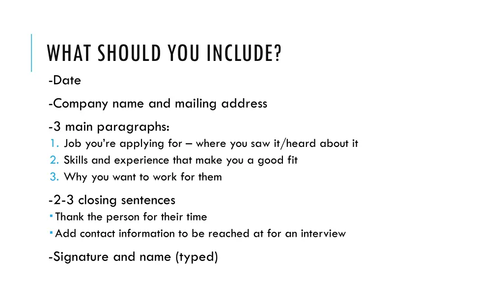 what should you include date company name