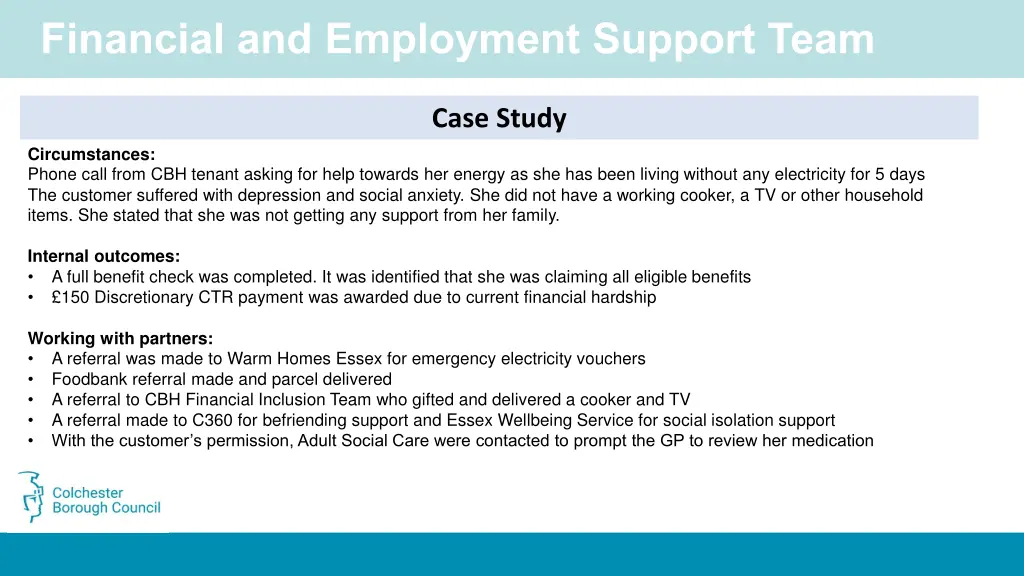 financial and employment support team 3