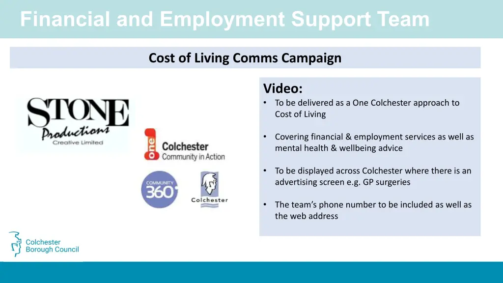 financial and employment support team 5