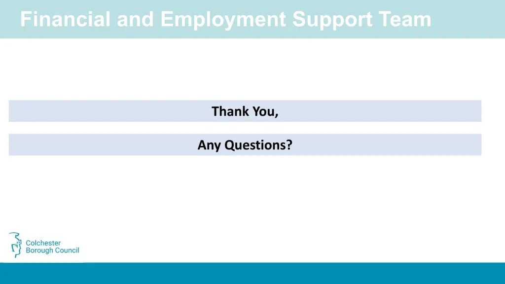 financial and employment support team 8