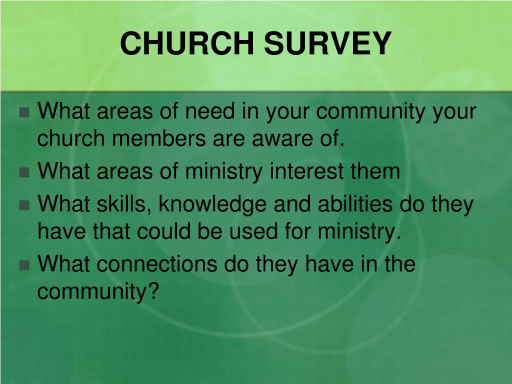 church survey