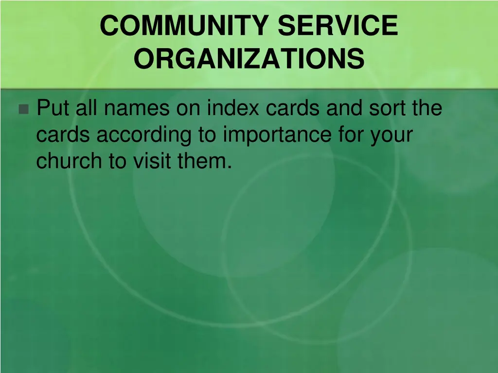 community service organizations