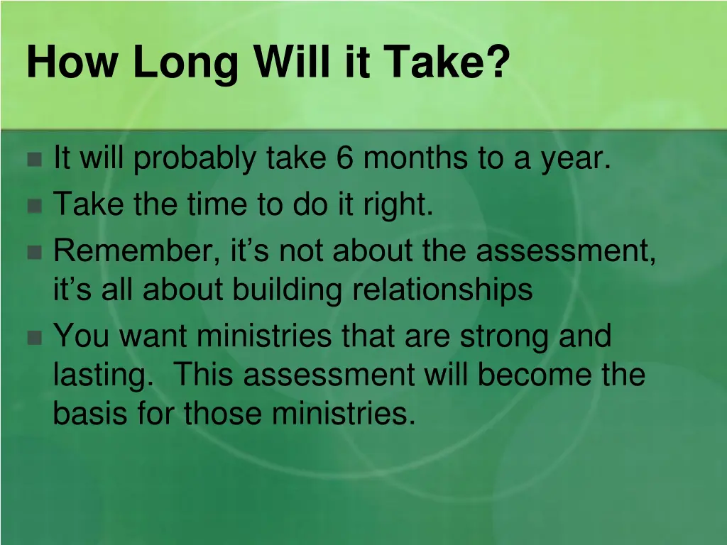 how long will it take