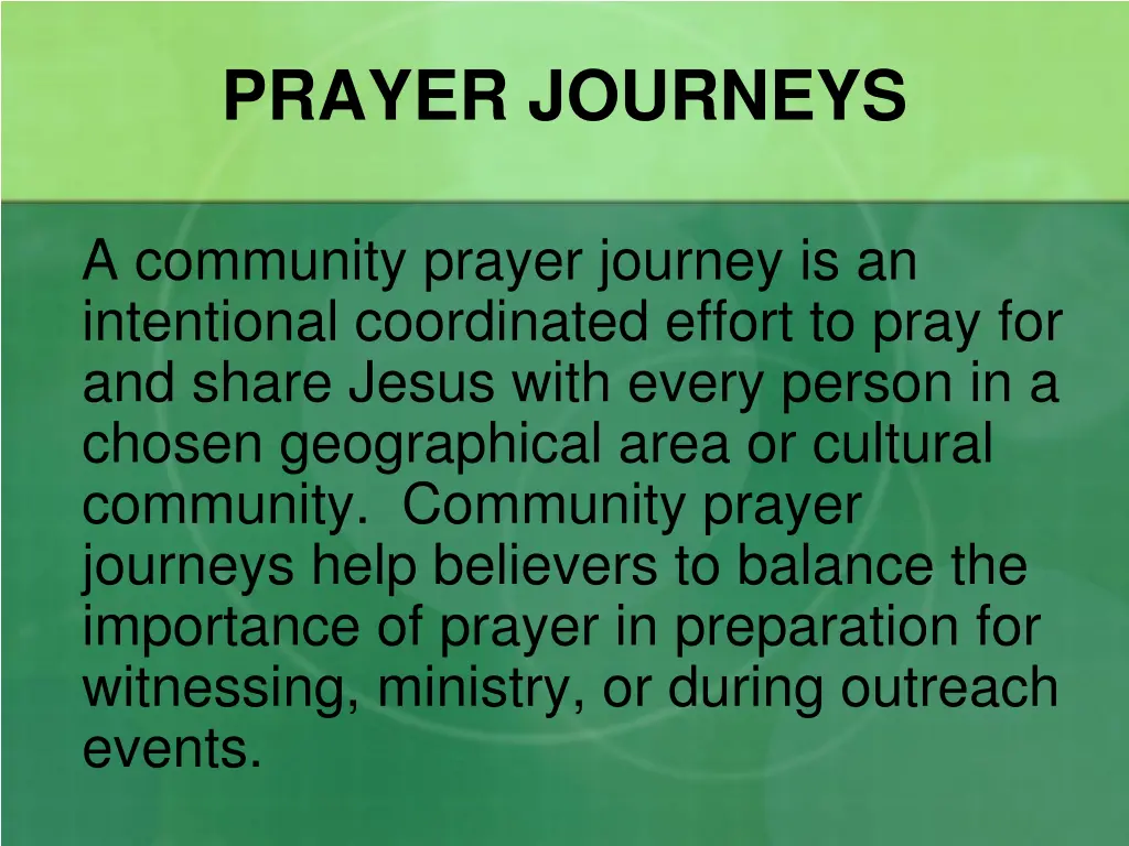 prayer journeys