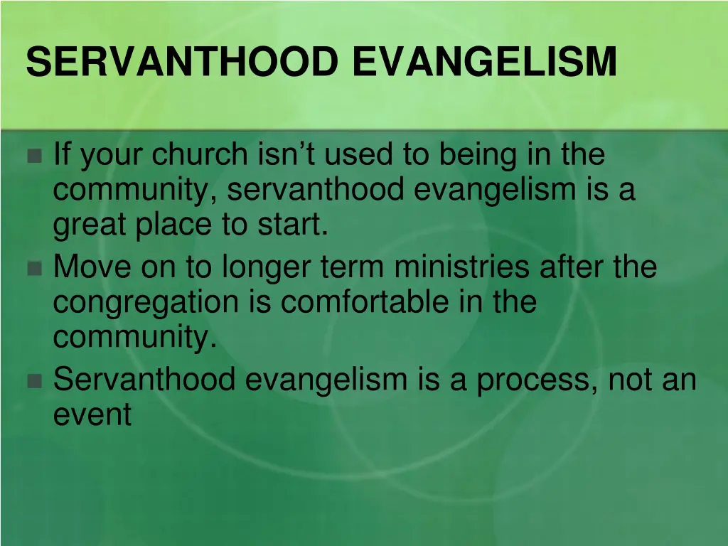servanthood evangelism