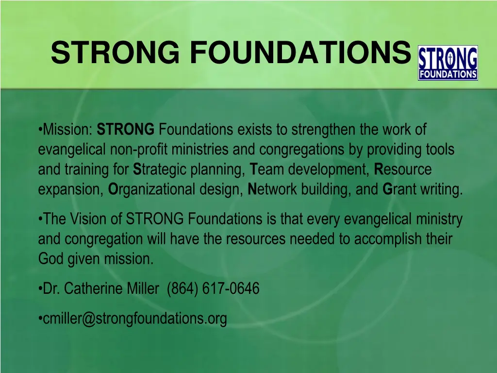 strong foundations