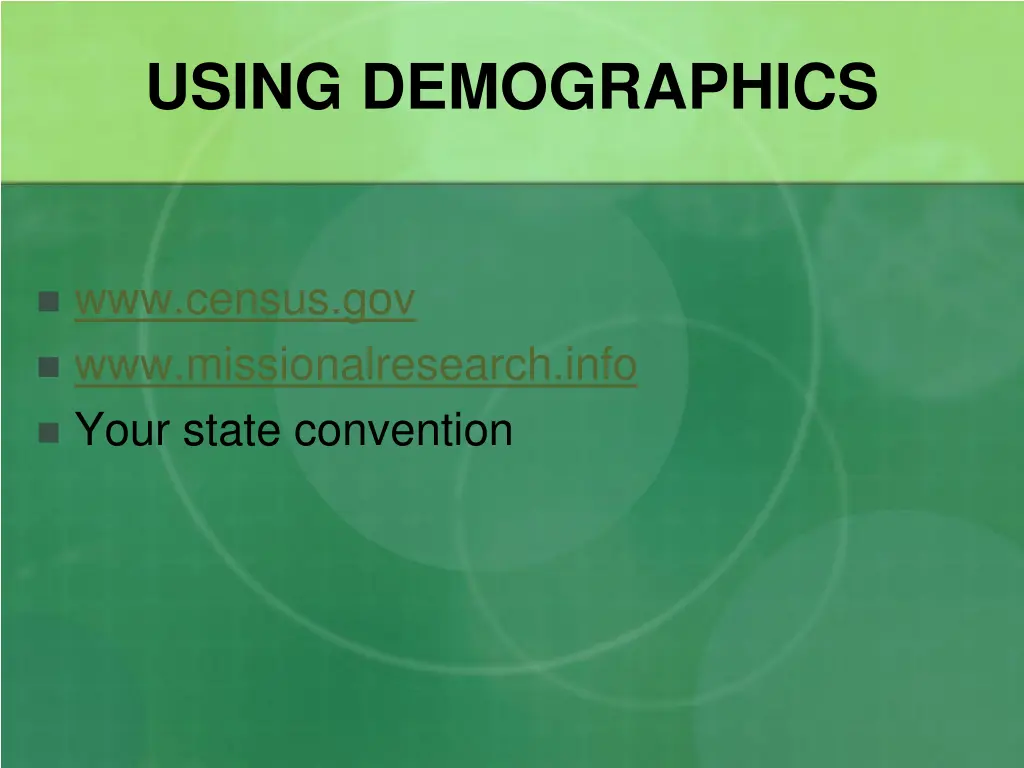 using demographics