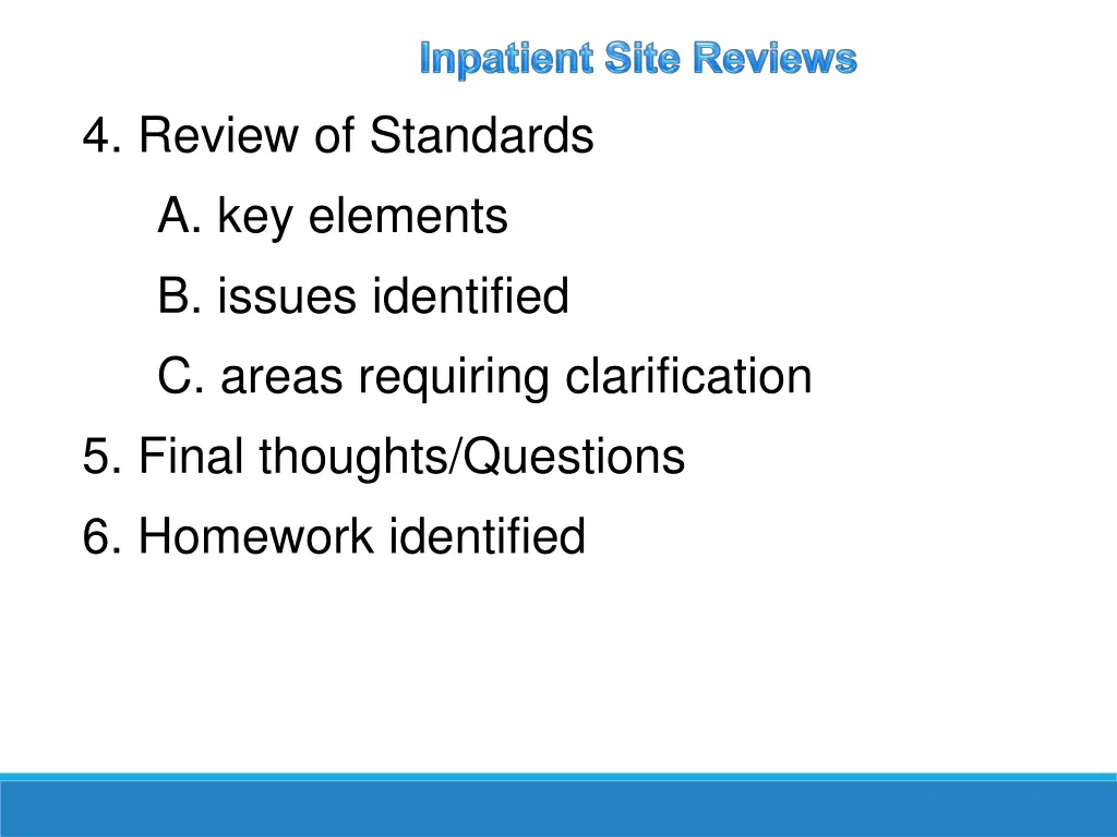 4 review of standards a key elements b issues