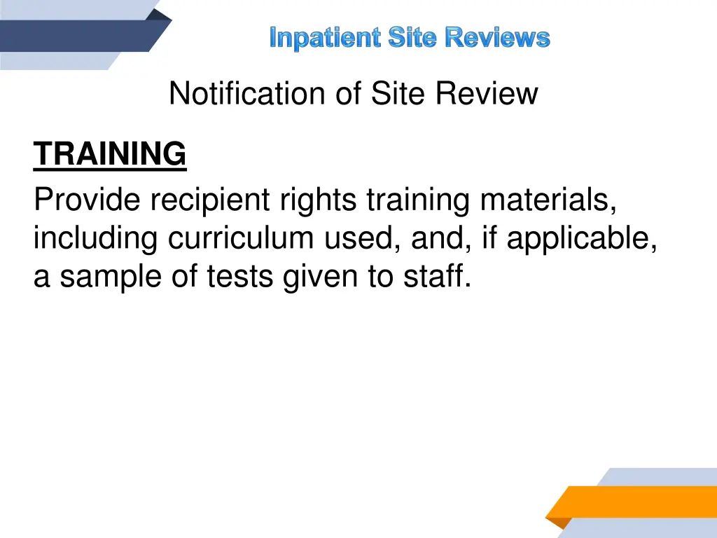 notification of site review 2