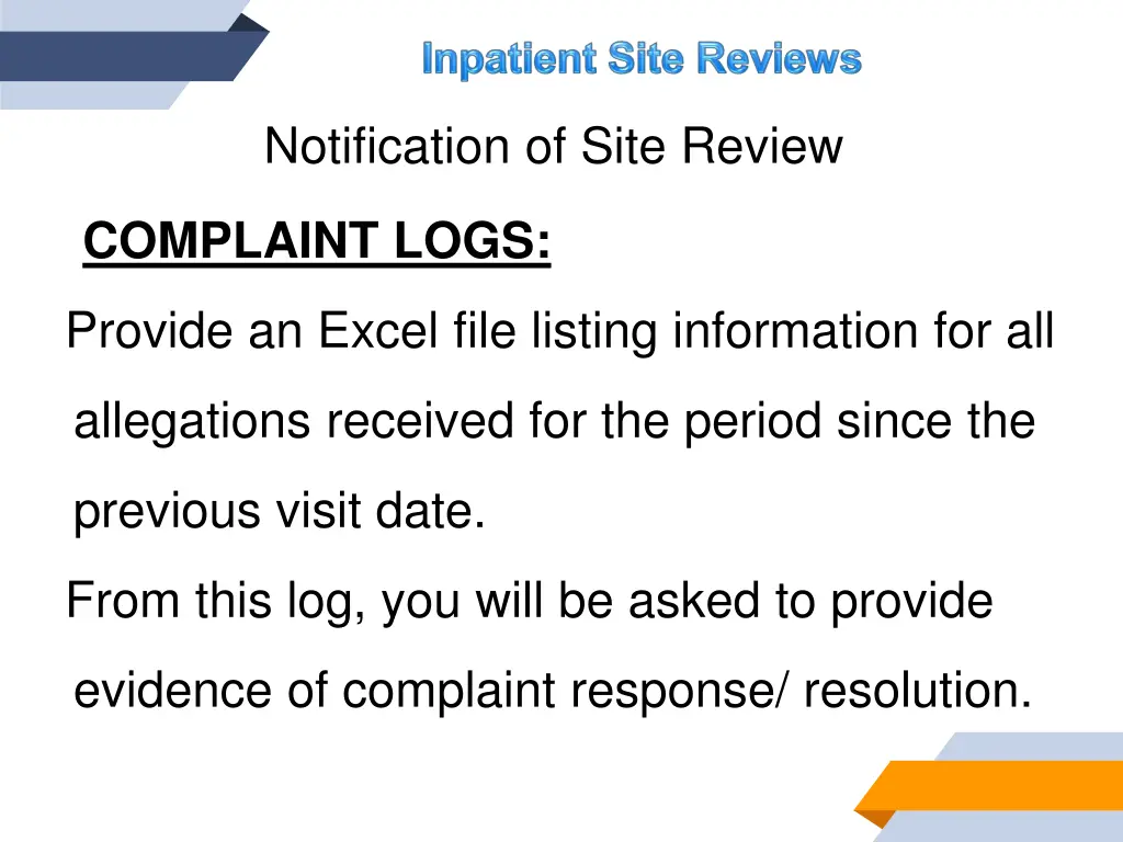 notification of site review