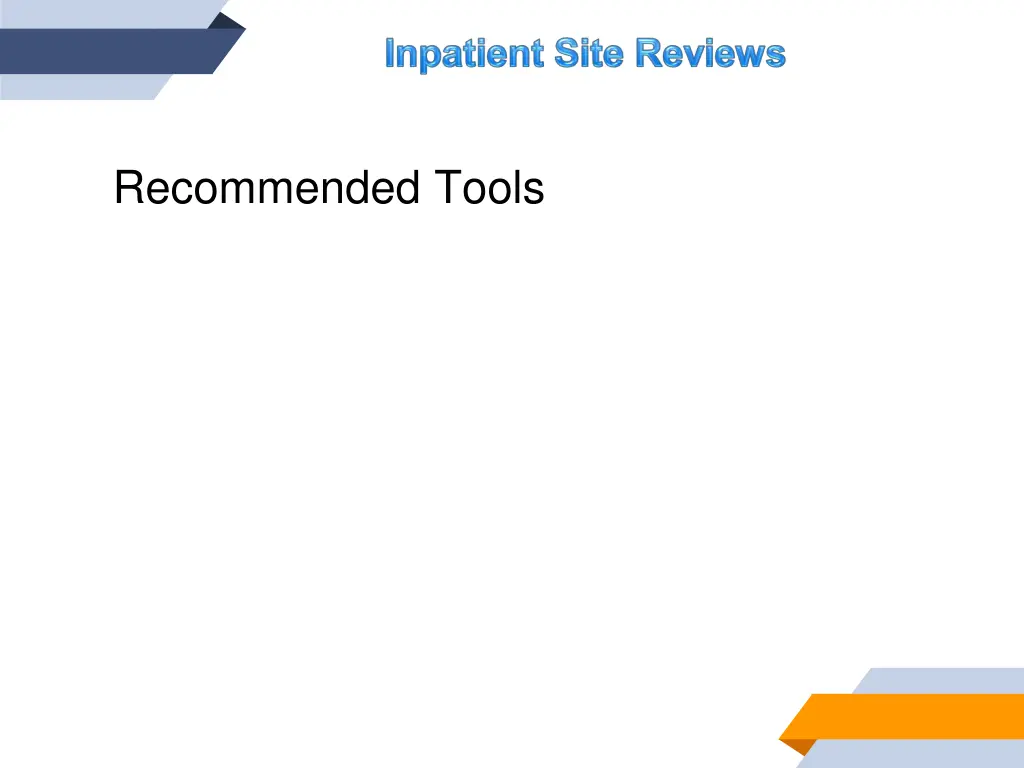 recommended tools