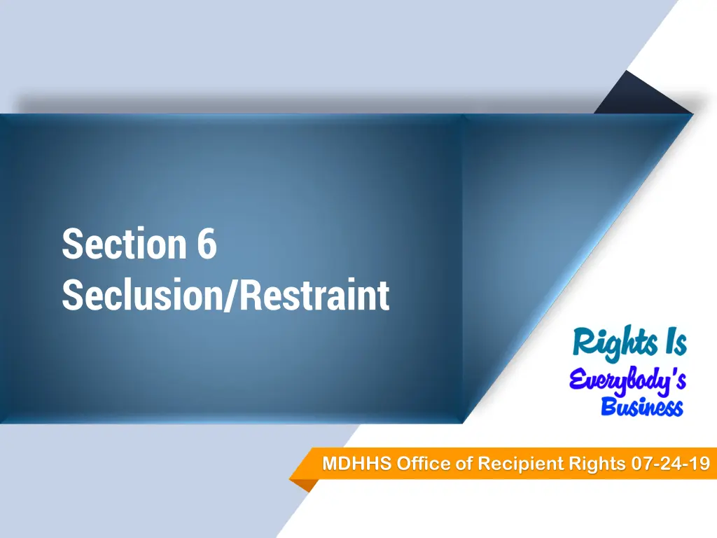 section 6 seclusion restraint