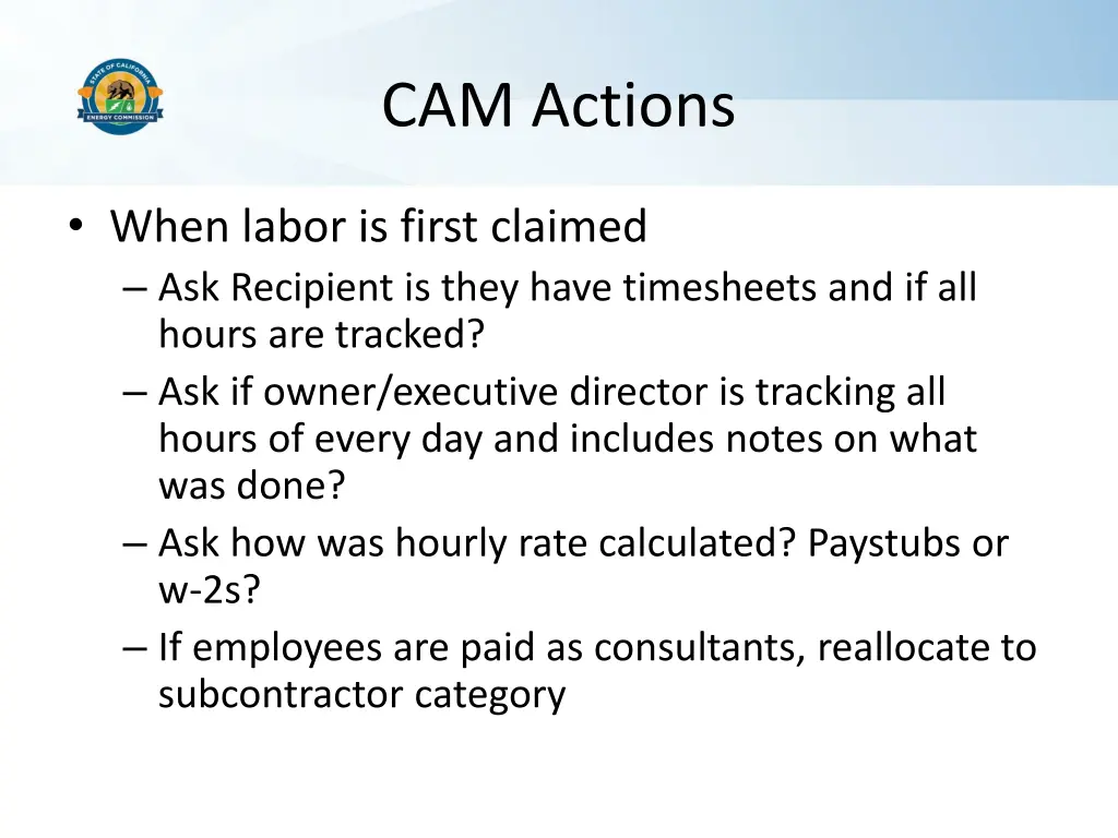 cam actions 1