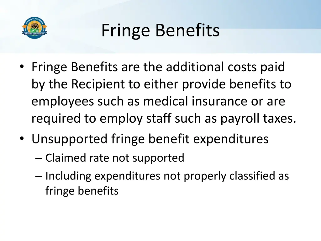 fringe benefits