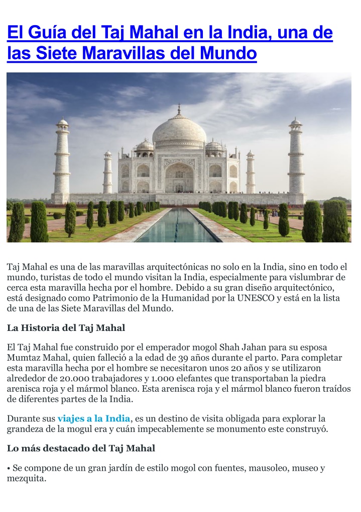 el gu a del taj mahal en la india