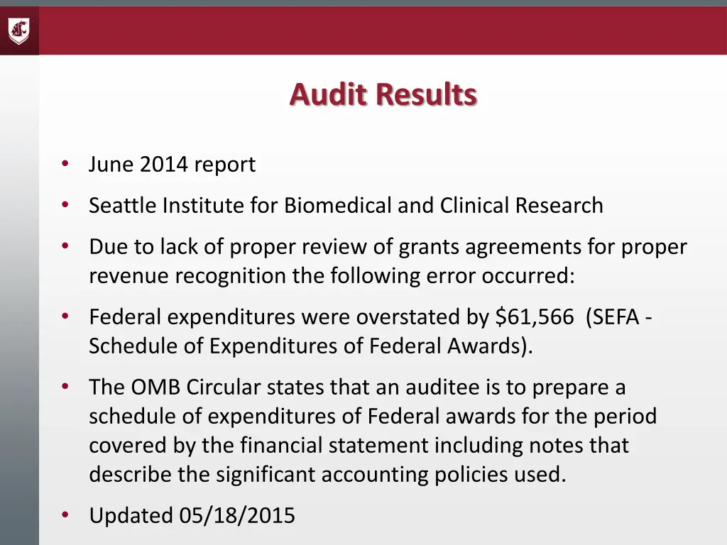audit results