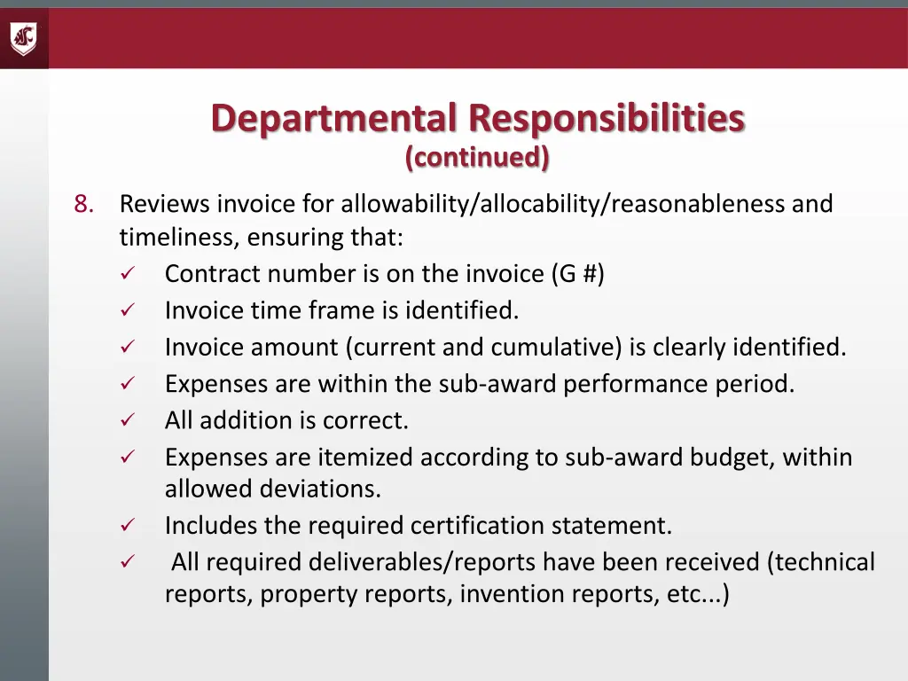 departmental responsibilities 2
