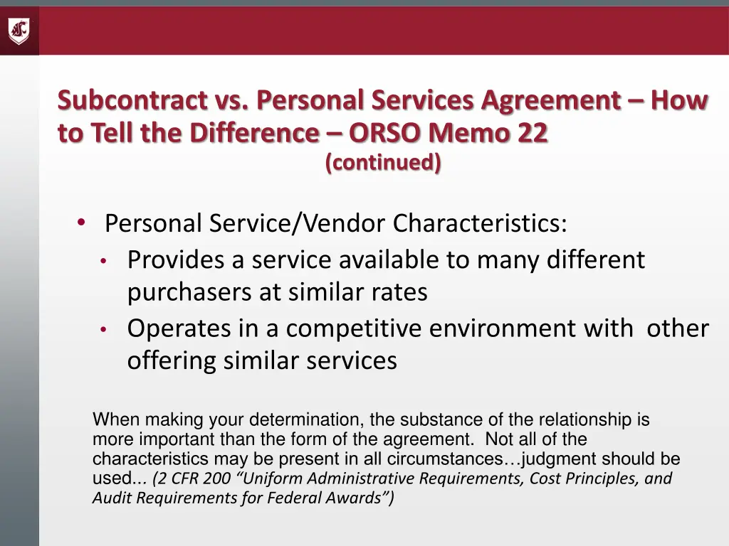 subcontract vs personal services agreement 1