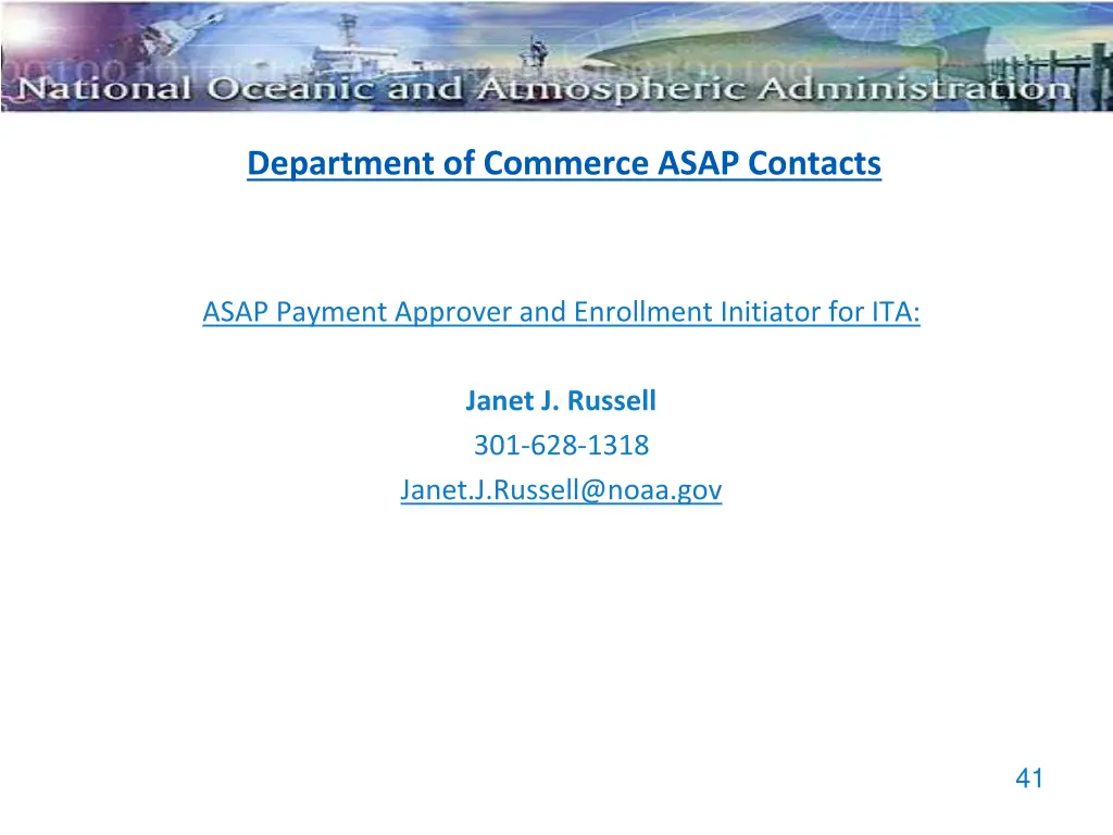 department of commerce asap contacts