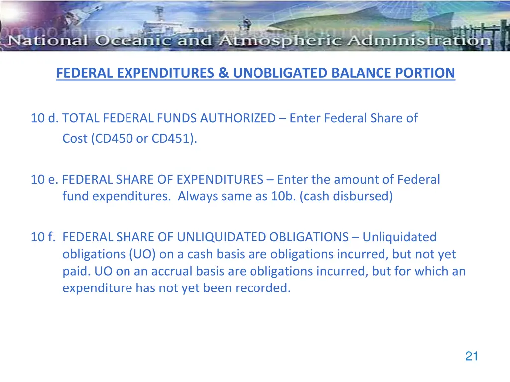 federal expenditures unobligated balance portion