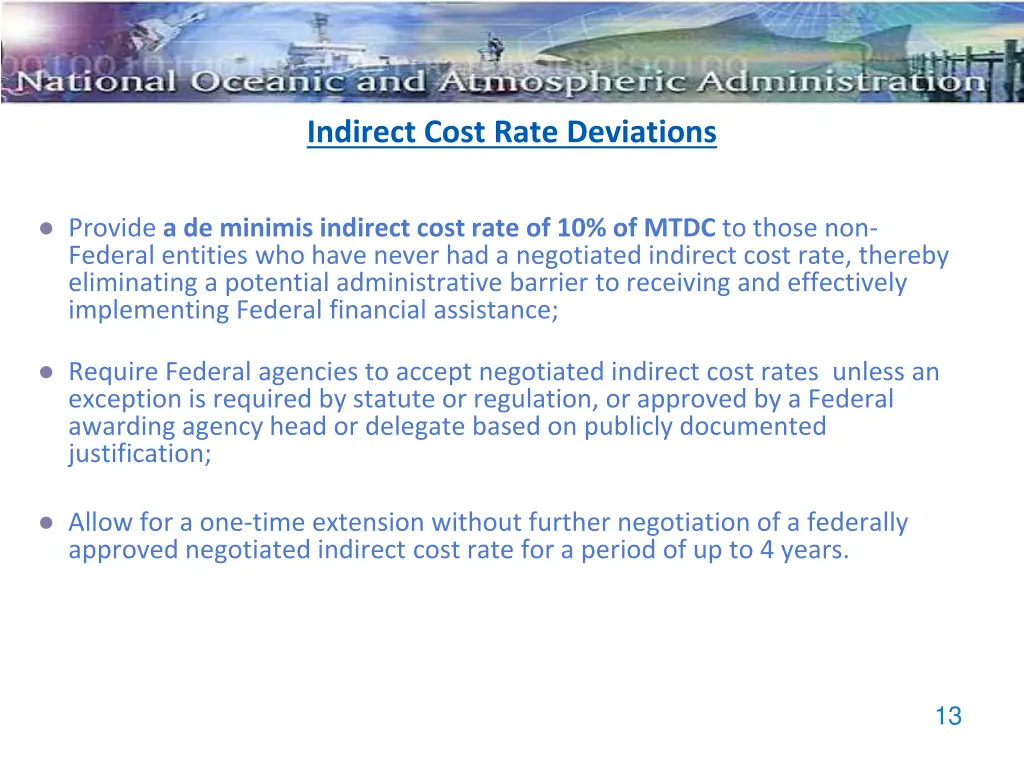 indirect cost rate deviations