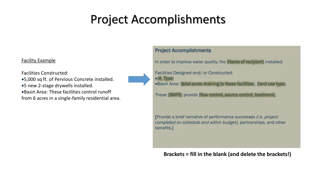 project accomplishments