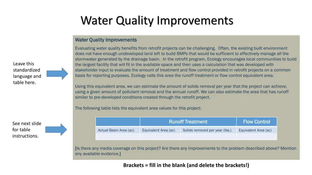 water quality improvements