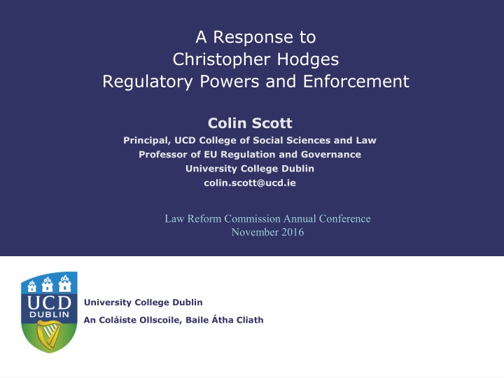 a response to christopher hodges regulatory