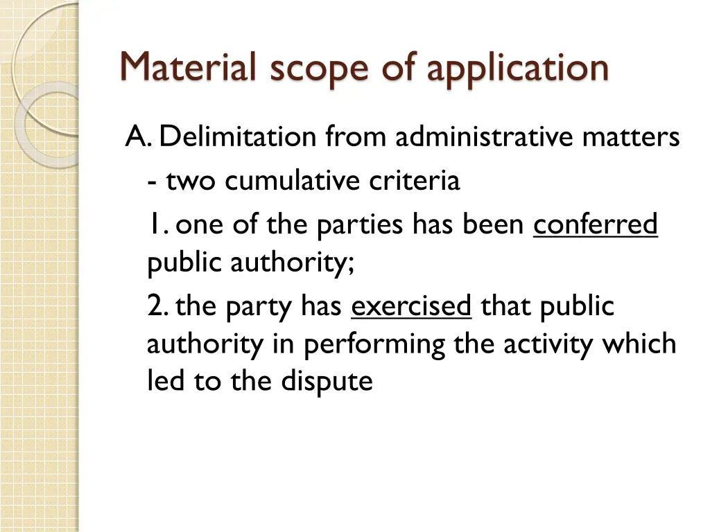 material scope of application 1