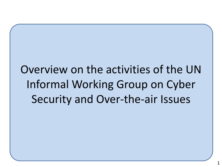 overview on the activities of the un informal
