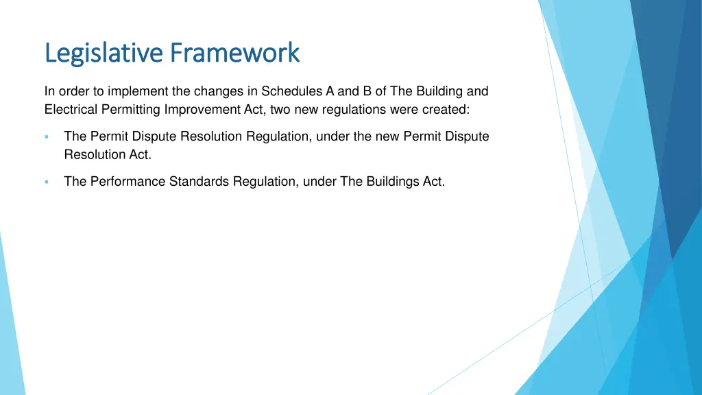 legislative framework legislative framework