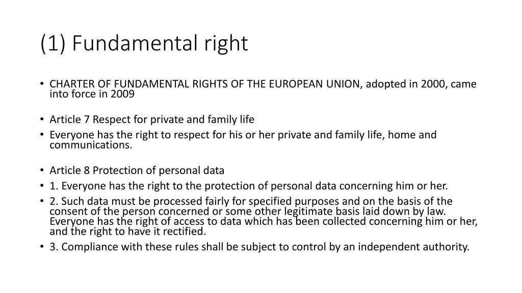 1 fundamental right 1