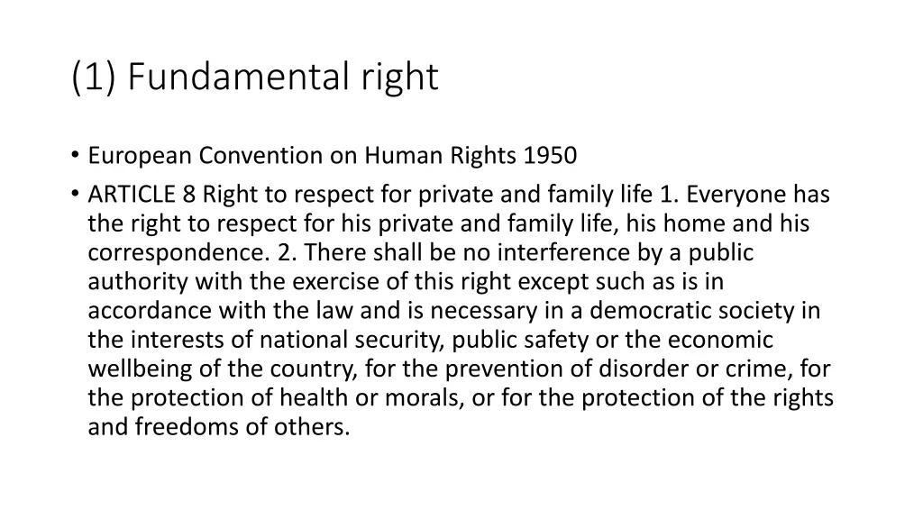 1 fundamental right