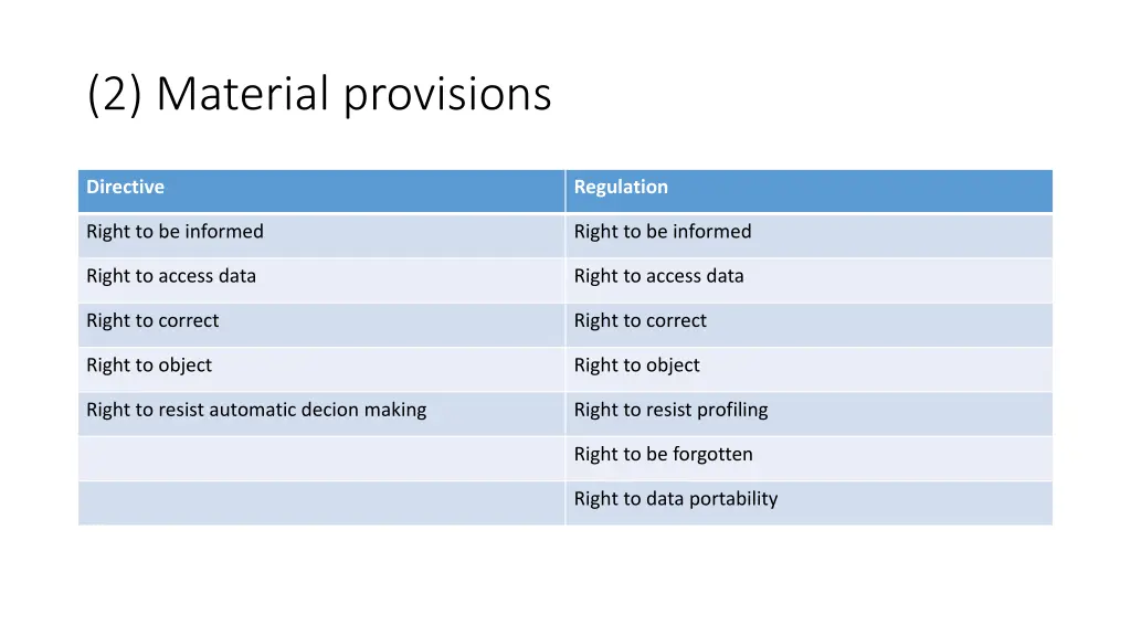 2 material provisions