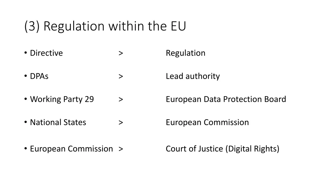 3 regulation within the eu