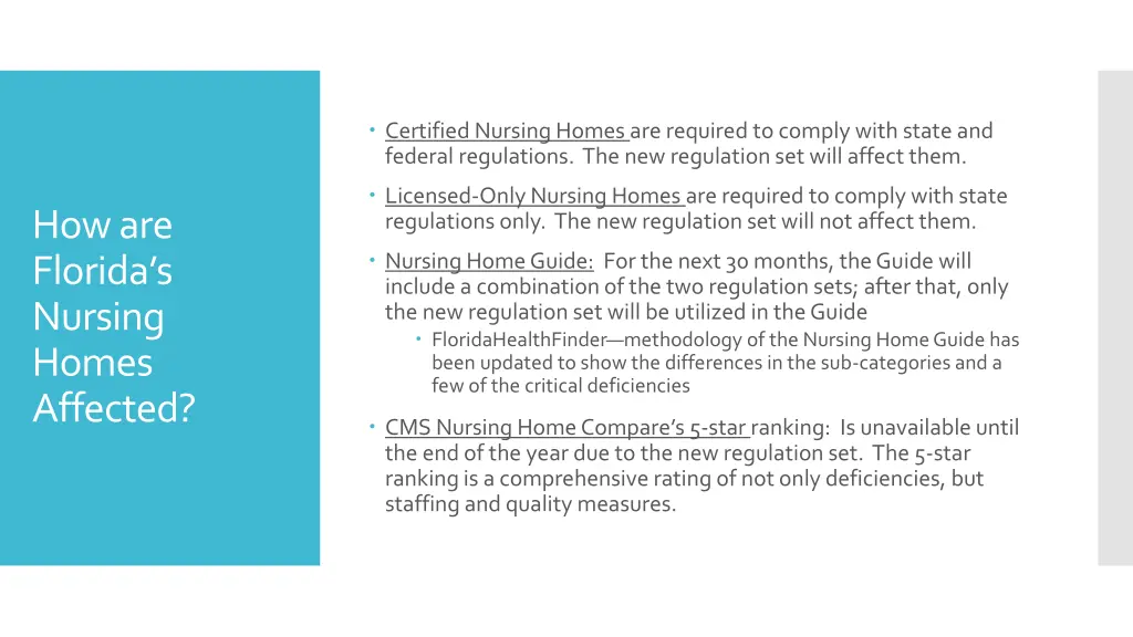 certified nursing homes are required to comply