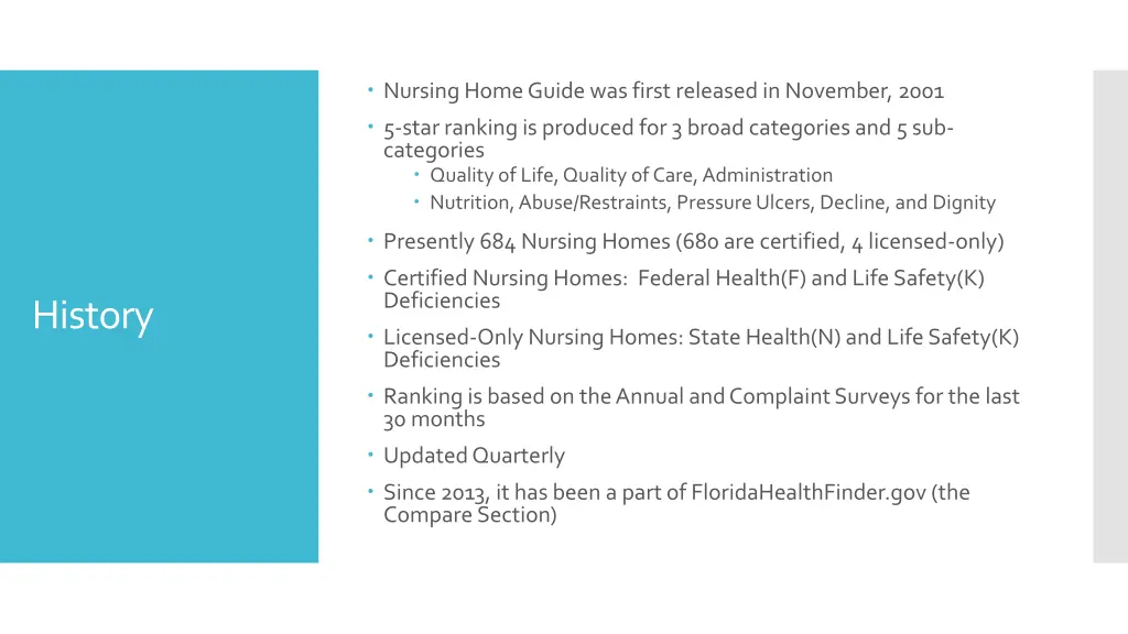nursing home guide was first released in november