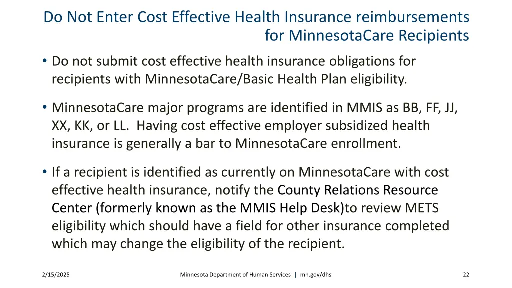 do not enter cost effective health insurance