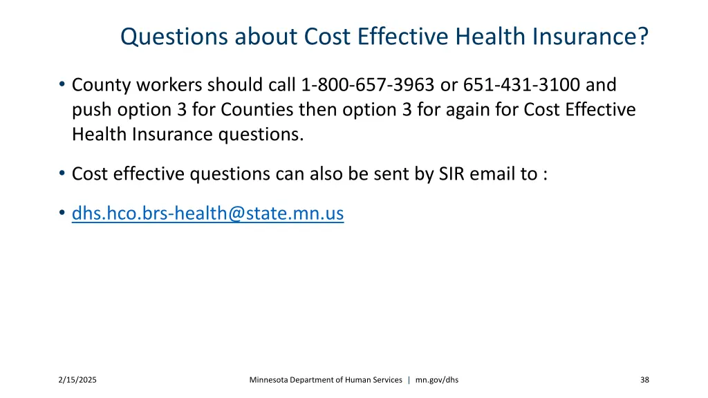 questions about cost effective health insurance