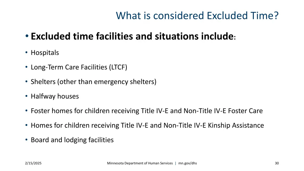 what is considered excluded time