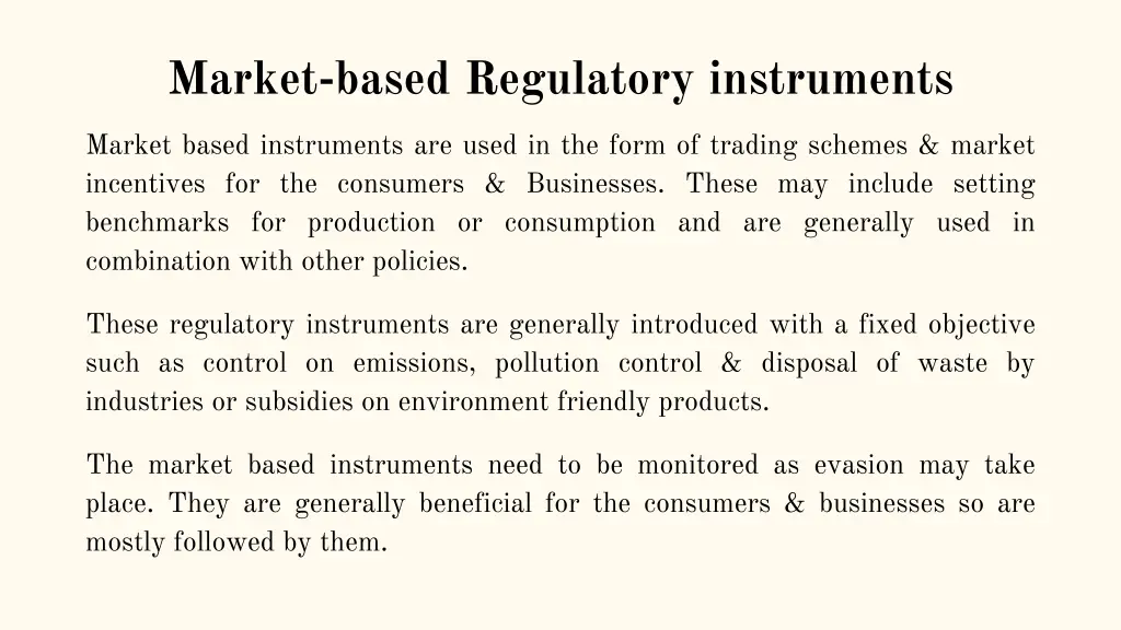 market based regulatory instruments